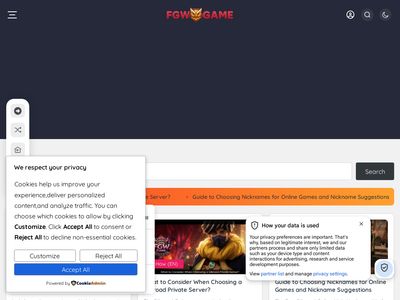 No screenshot of fgwgame.com yet.